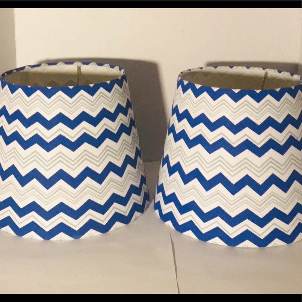 💙 Blue and White Zig Zag Lamp Shade